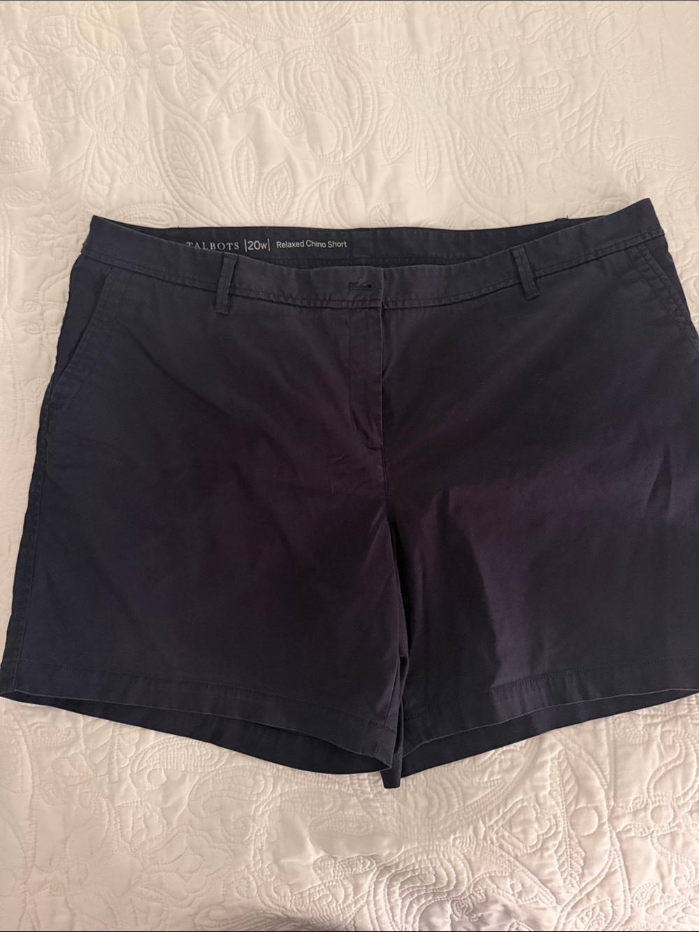 Talbots Navy Relaxed Chino Bermuda Shorts